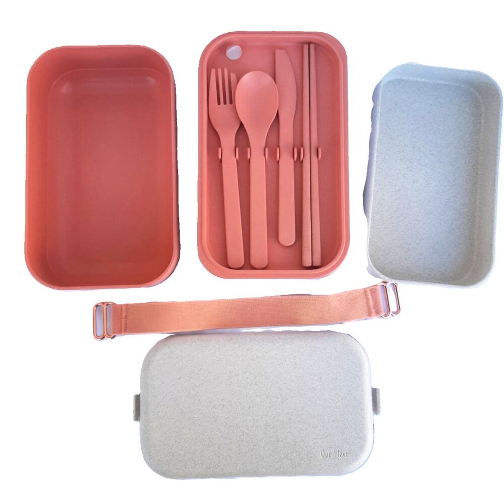 Our Place The Lunch Box Set Bento Box with Chopsticks, Knife, Spoon & Fork